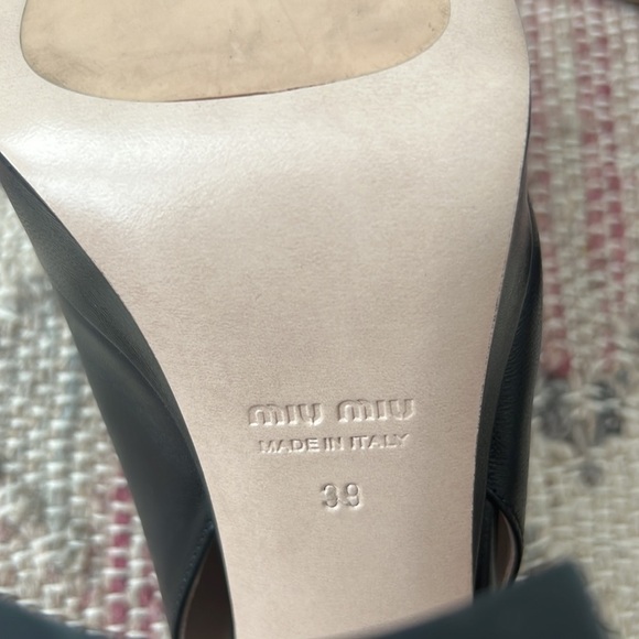 Miu Miu | NWOB Fall 2020 Black Leather Mary Jane Platform - Size IT 39 - Picture 12 of 13